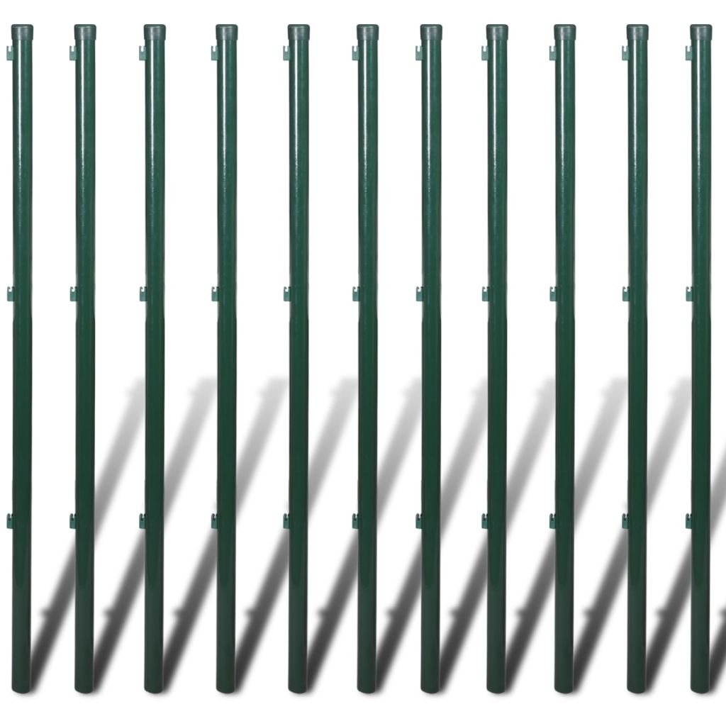 Gard legătură plasă, stâlpi, verde, 0,8 x 25 m, oțel galvanizat
