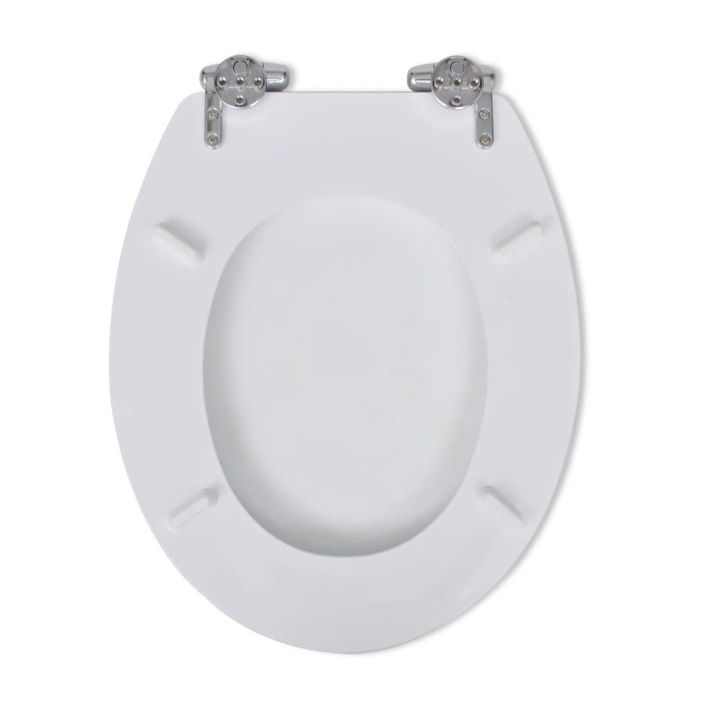 Capac WC cu închidere silențioasă alb MDF design simplu