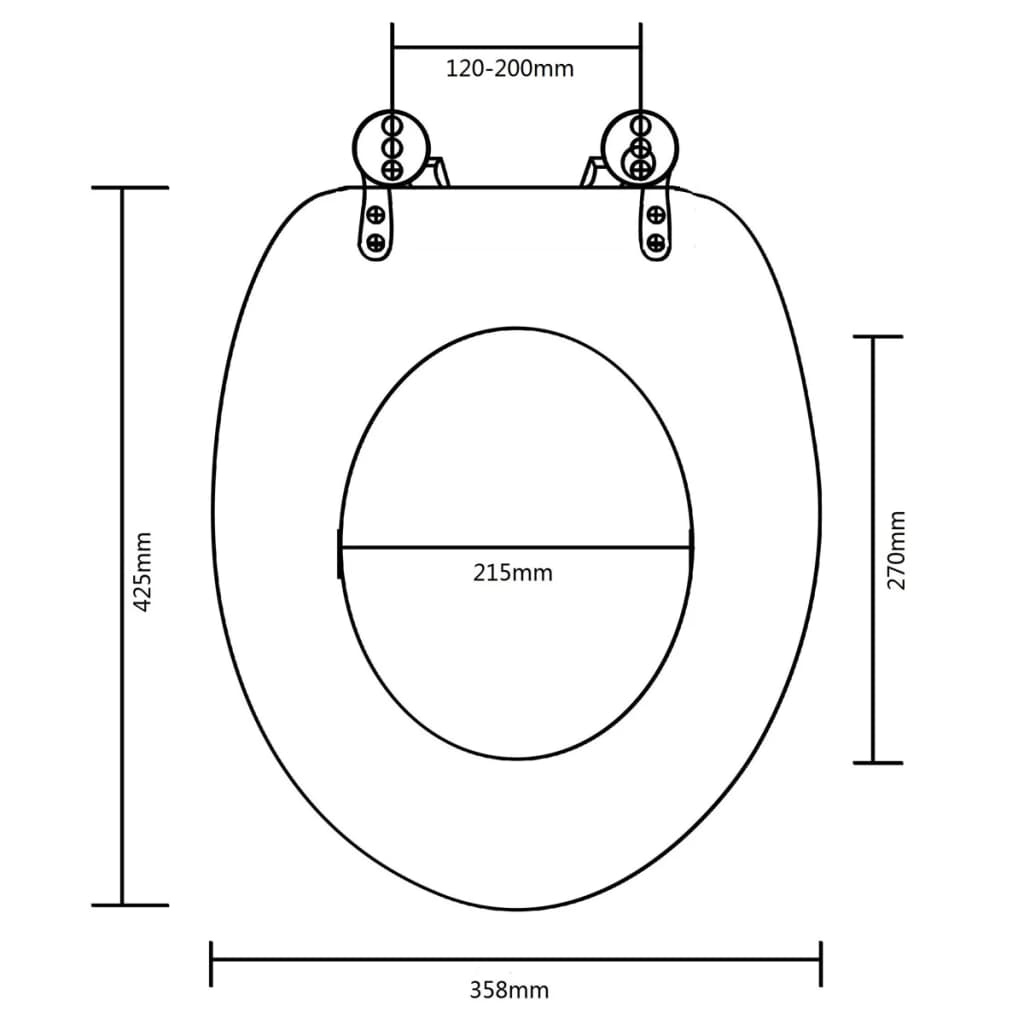 Capac WC cu închidere standard maro MDF design simplu