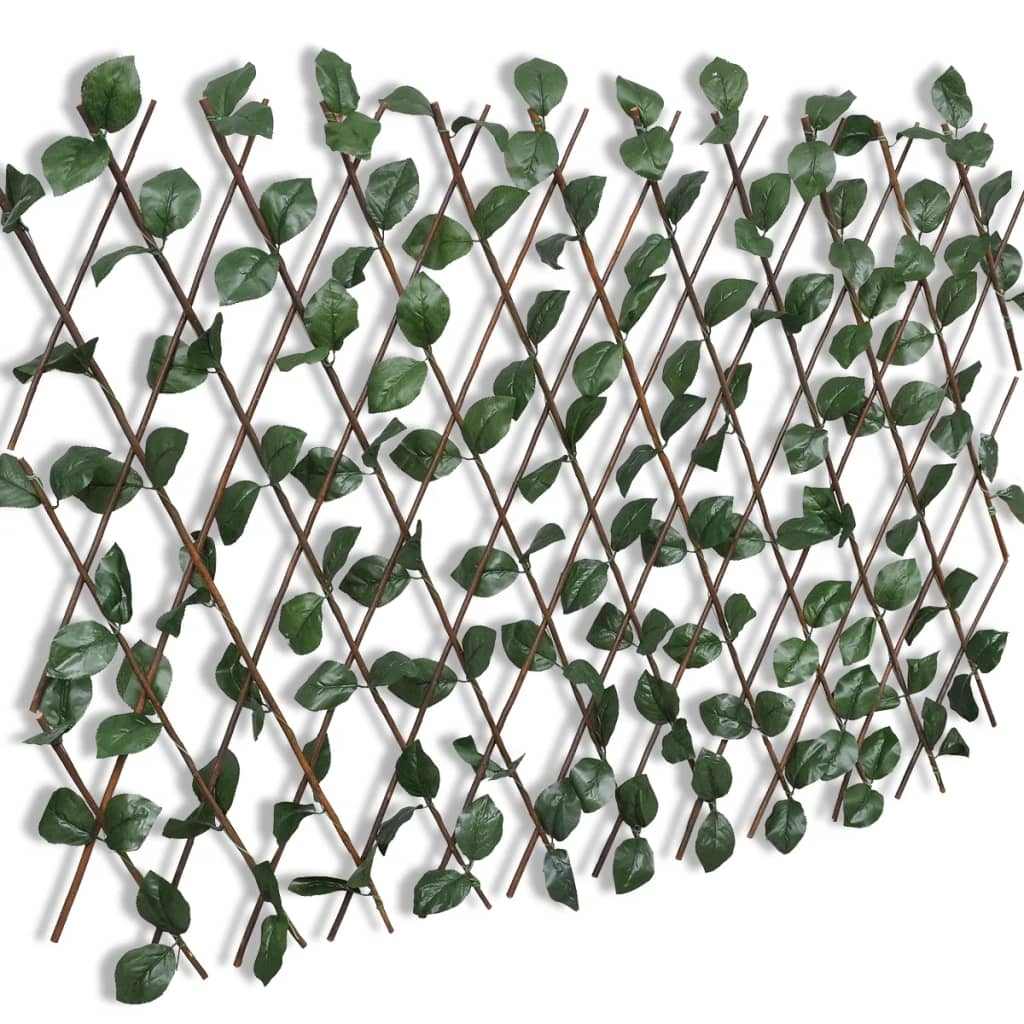 Gard cu zăbrele, frunze artificiale, 5 buc.,180 x 90 cm, salcie