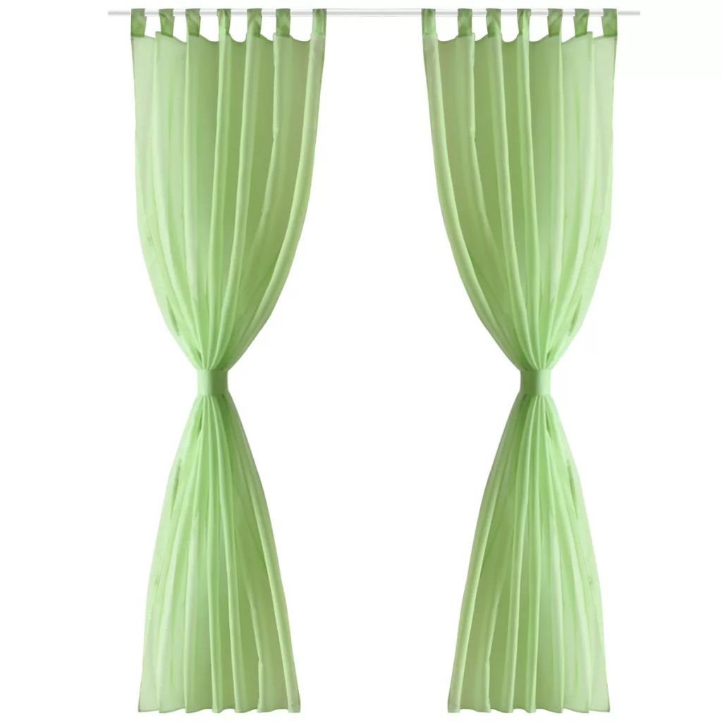 Perdea transparentă Culoare Măr verde 140 x 175 cm 2 buc