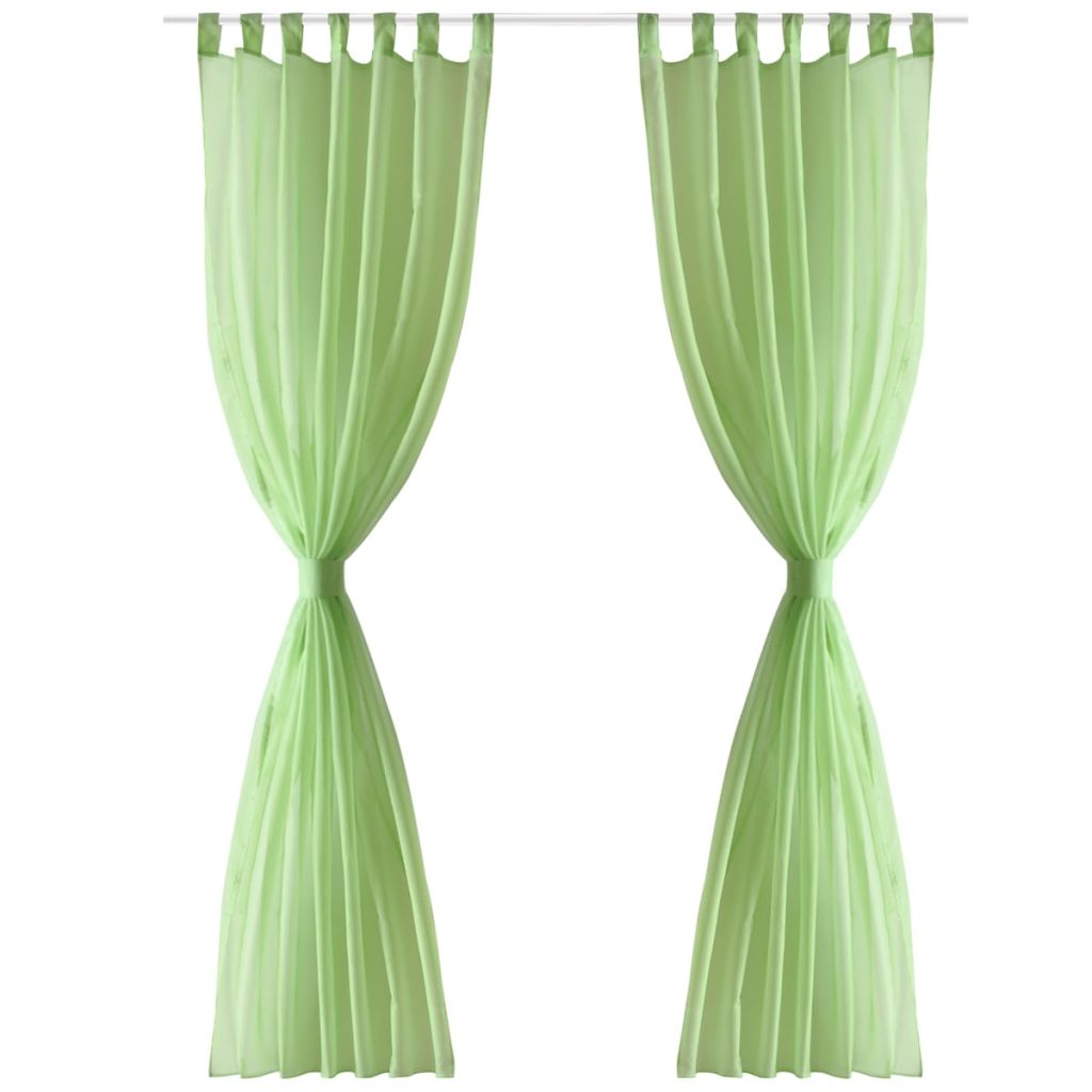 Perdea transparentă Culoare Măr verde 140 x 225 cm 2 buc