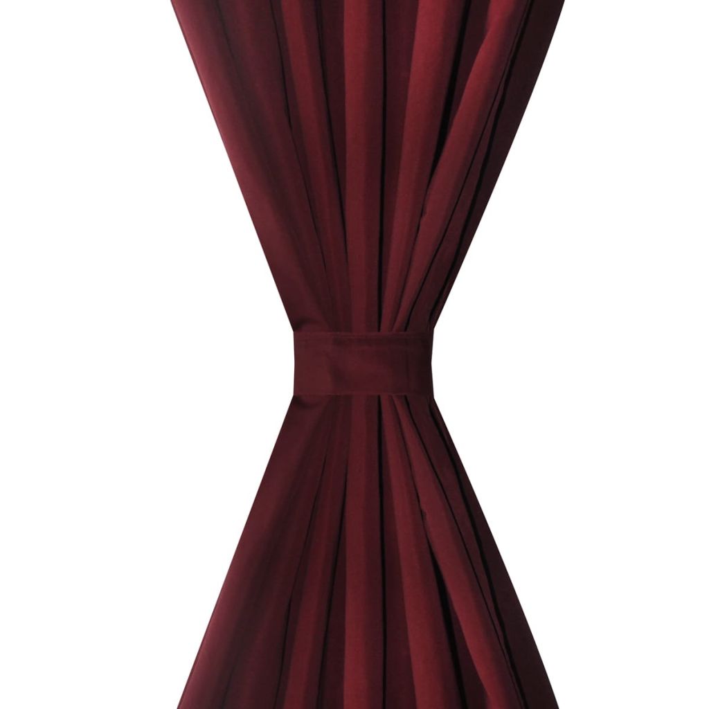 Draperii micro-satin cu bride, 140 x 245 cm, bordo, 2 buc.