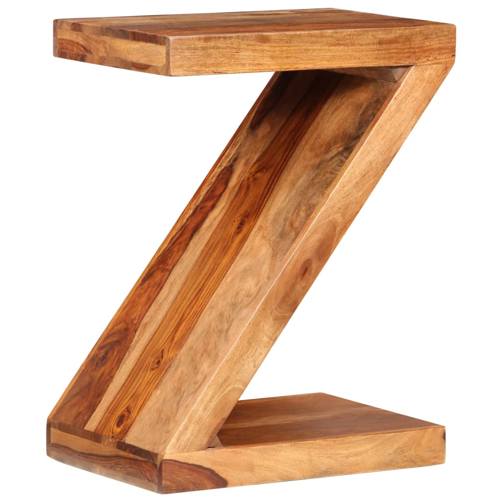 Masă laterală în formă de Z, lemn masiv de sheesham