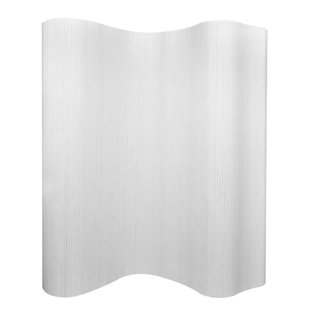 Paravan de cameră din bambus, alb, 250 x 195 cm,