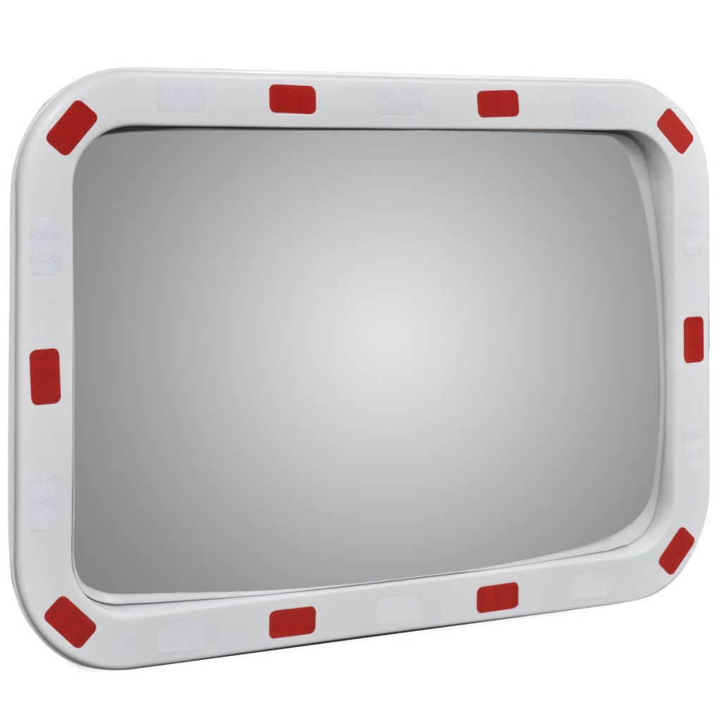 Oglindă rutieră dreptunghiulară convexă cu reflectoare 40 x 60 cm