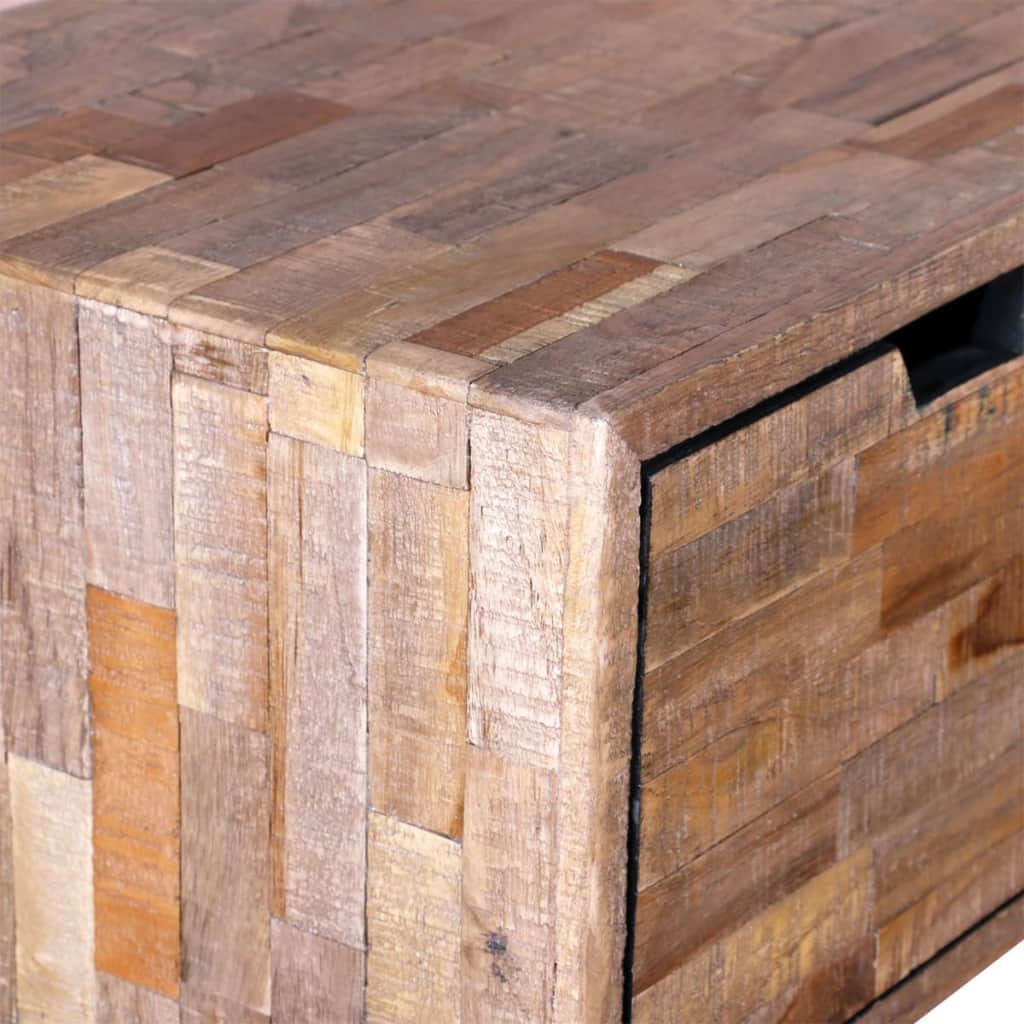 Masă consolă cu 3 sertare, lemn de tec reciclat