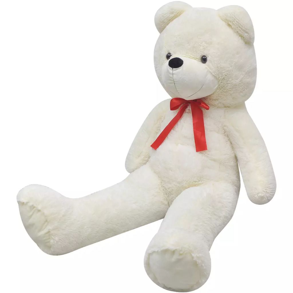 Ursuleț de pluș moale de jucărie XXL, alb, 100 cm