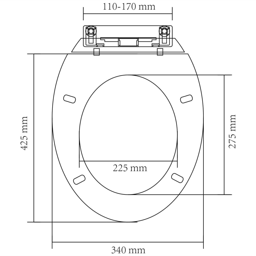 Capac WC oval cu închidere silențioasă, alb