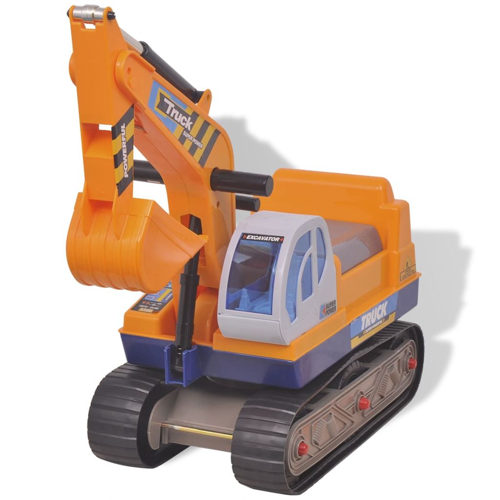 Excavator rotativ din plastic pentru copii Galben