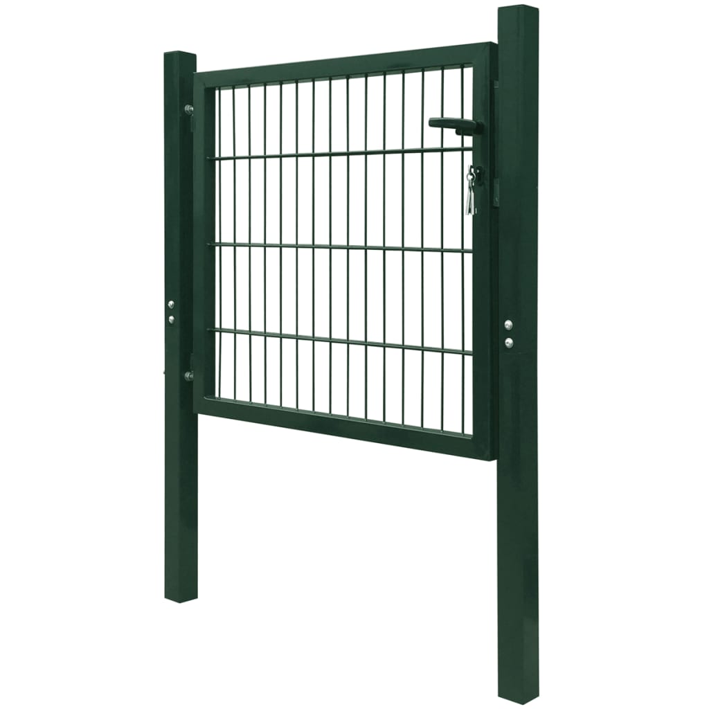 Poartă pentru gard din oțel, 106 x 150 cm, verde