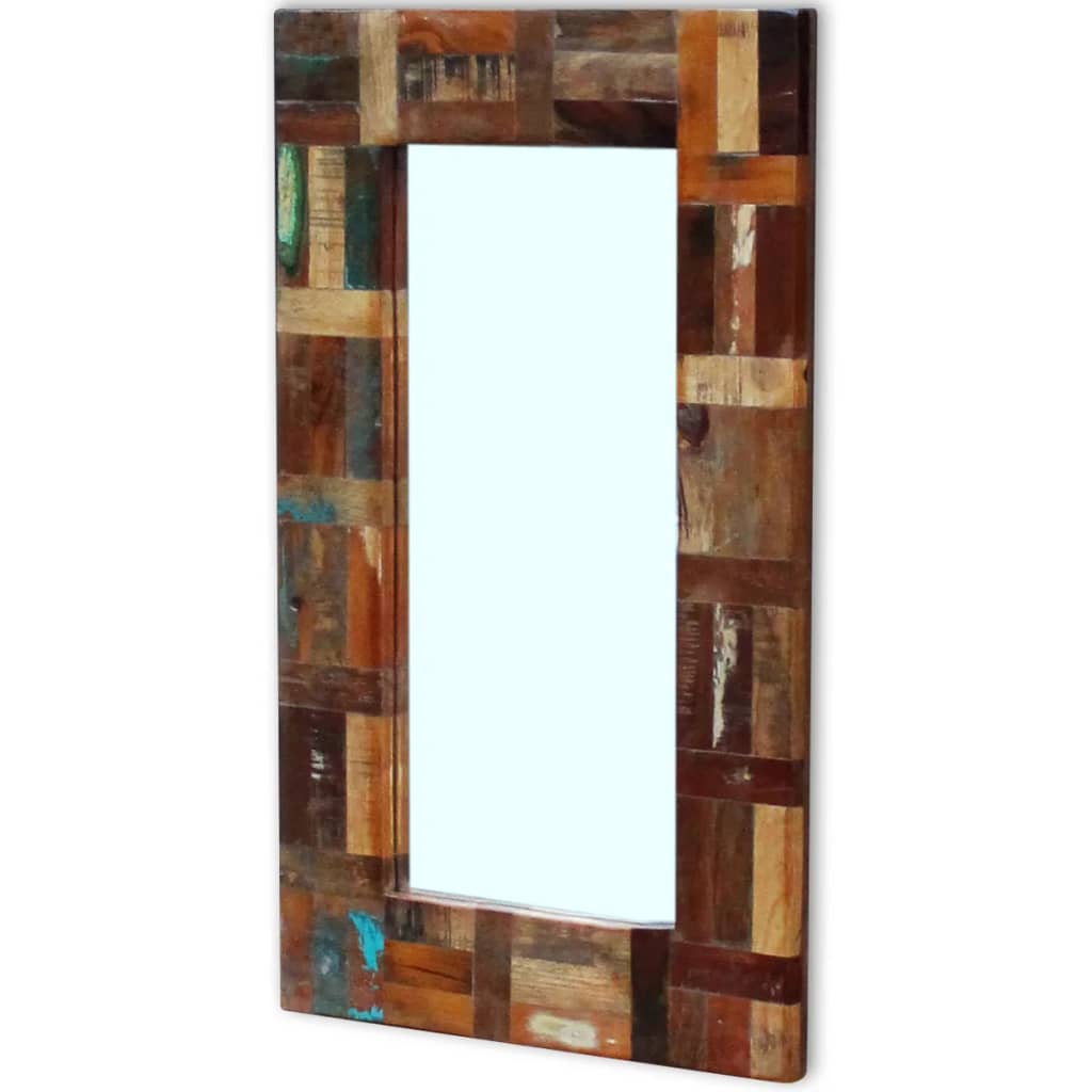 Oglindă din lemn reciclat de esență tare, 80x50 cm