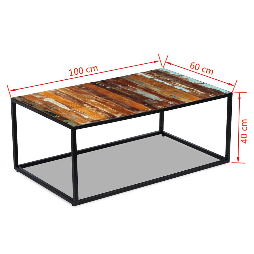 Măsuță de cafea din lemn de esență tare reciclat 100x60x45 cm