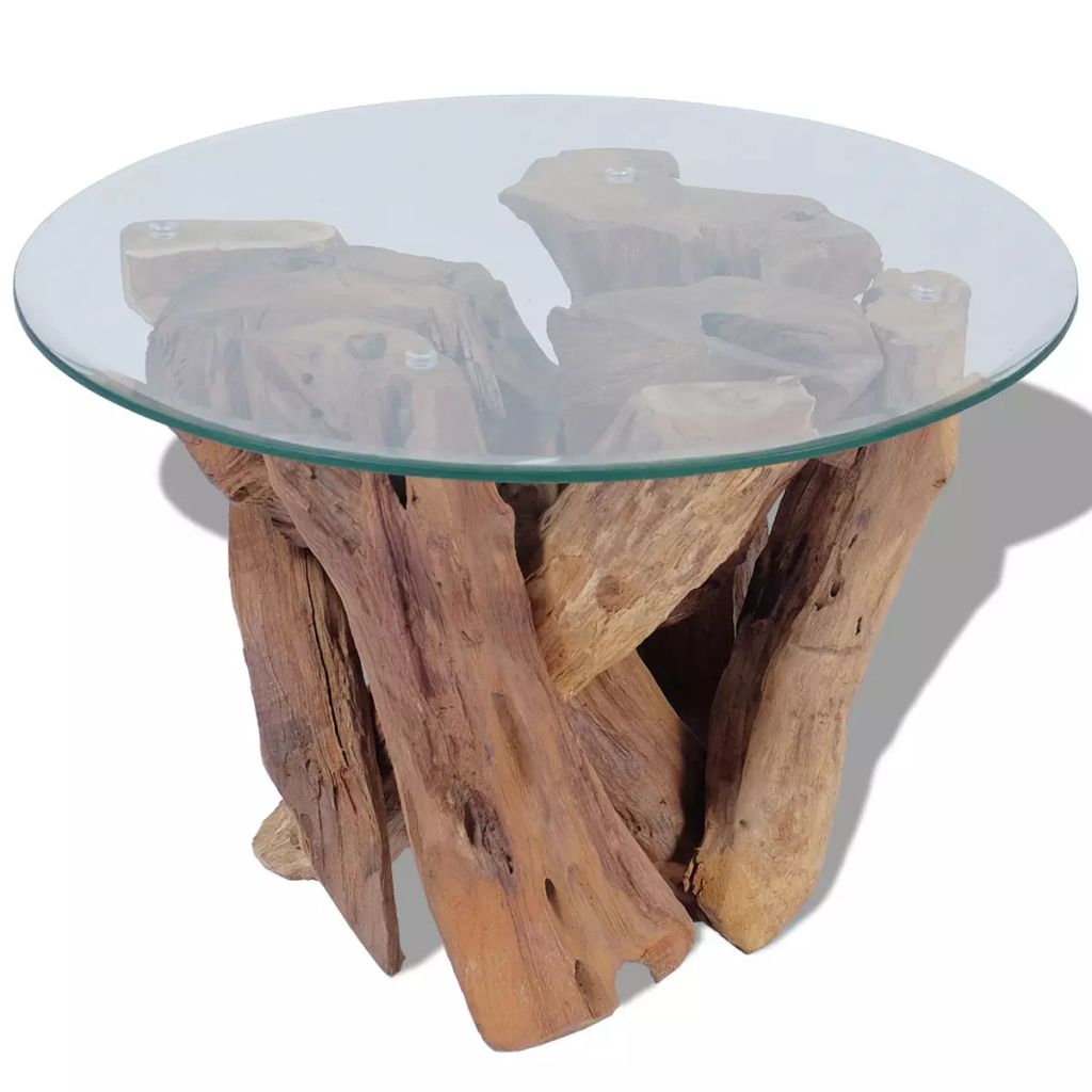 Măsuță de cafea din lemn de tec solid, 60 cm