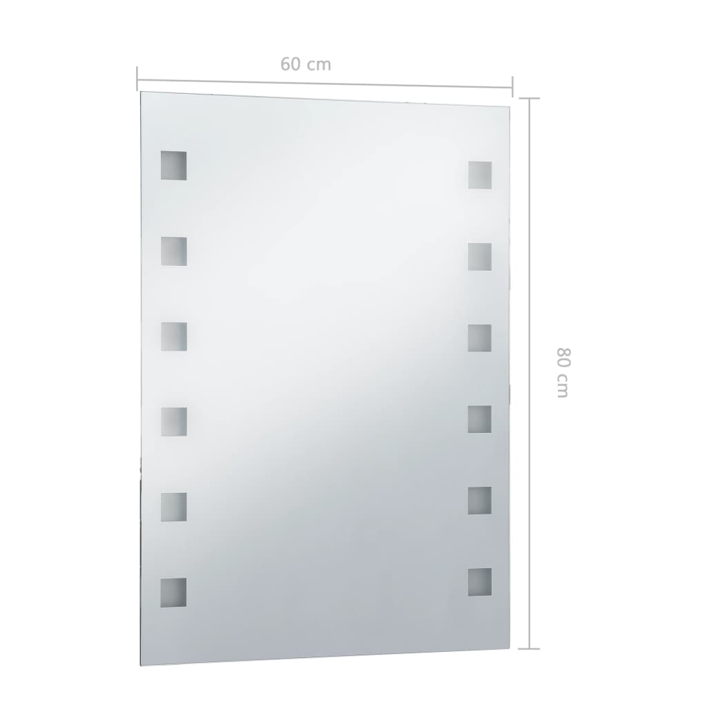 Oglindă cu LED de perete pentru baie, 60 x 80 cm