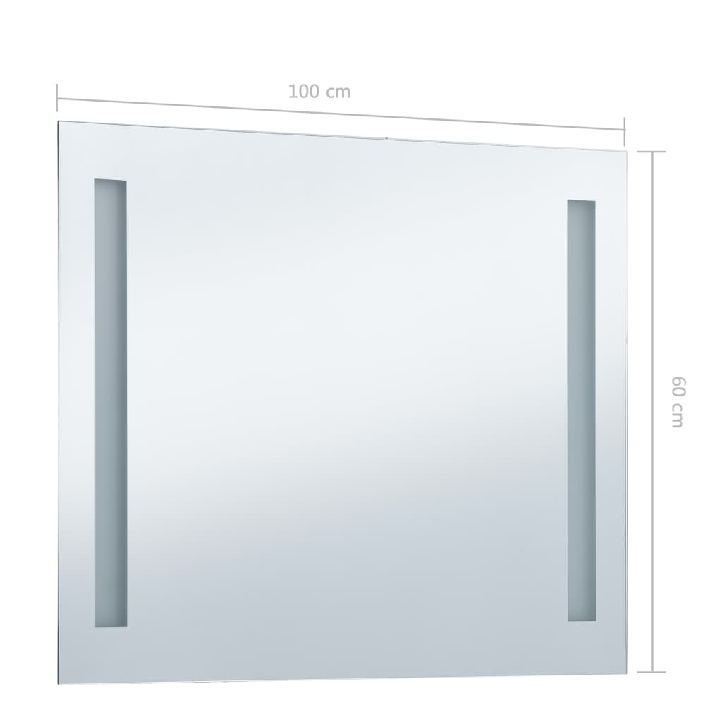 Oglindă de perete de baie cu LED, 100 x 60 cm