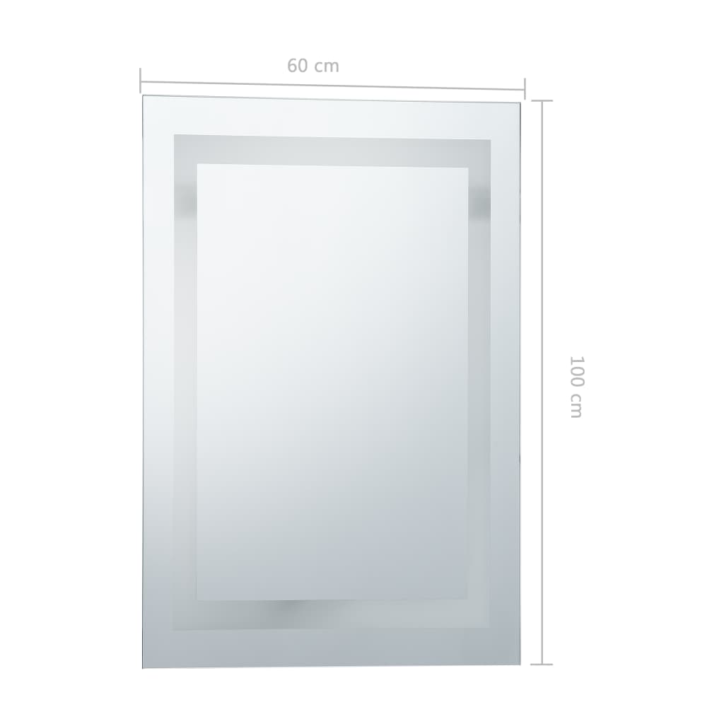 Oglindă cu LED de baie cu senzor tactil, 60 x 100 cm