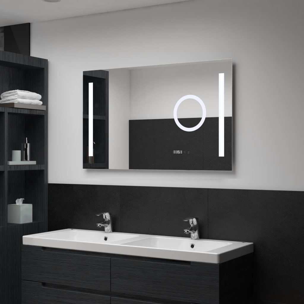 Oglindă cu LED de perete de baie cu senzor tactil, 100x60 cm