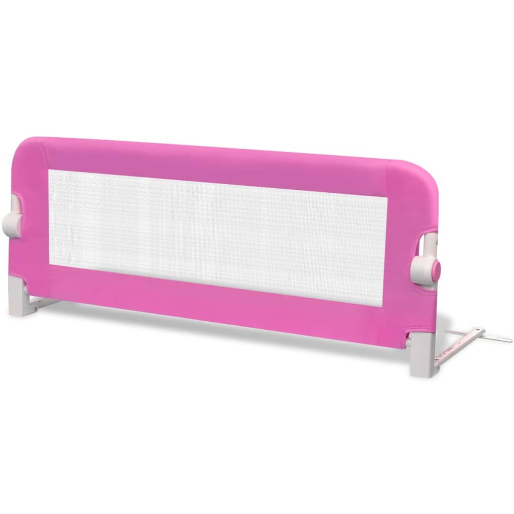 Balustradă de pat protecție copii, 2 buc., roz, 102 x 42 cm