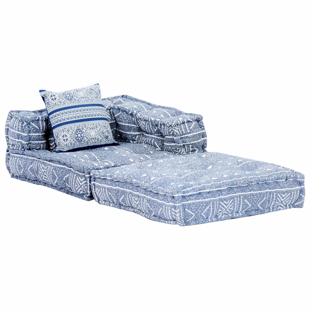 Canapea extensibilă modulară cu 3 locuri, indigo, textil