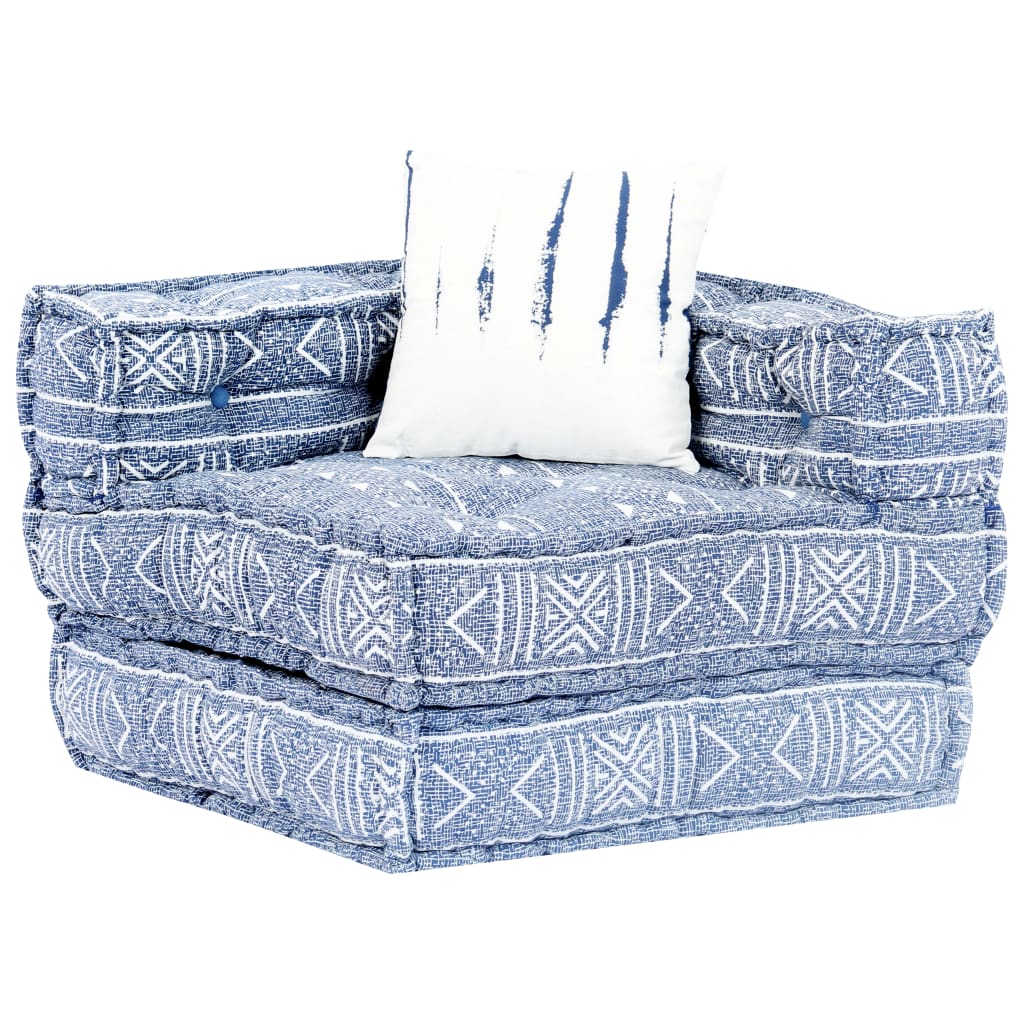 Canapea extensibilă modulară cu 3 locuri, indigo, textil