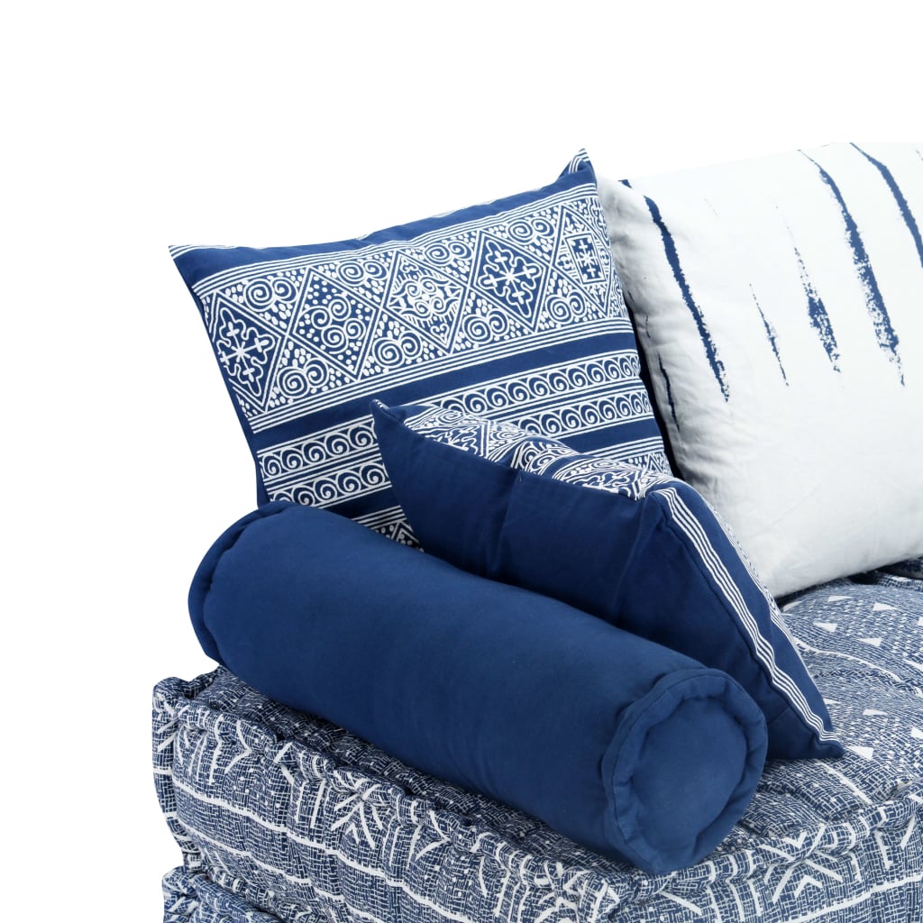 Canapea extensibilă modulară cu 2 locuri, indigo, textil