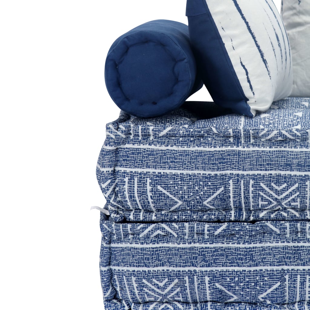 Canapea extensibilă modulară cu 2 locuri, indigo, textil