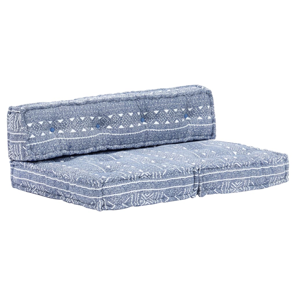 Pernă pentru canapea din paleți, indigo, textil, petice