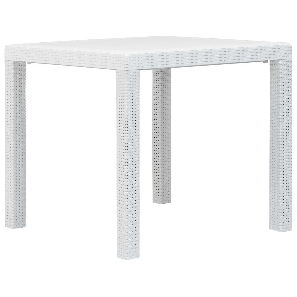 Set mobilier bistro, 3 piese, alb, plastic, aspect ratan