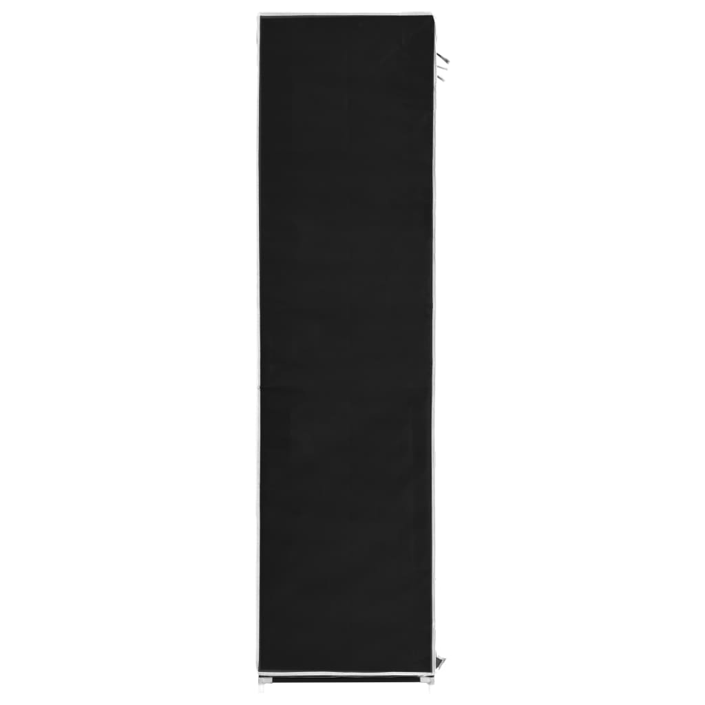 Dulap cu bare și compartimente, negru, 150x45x175 cm