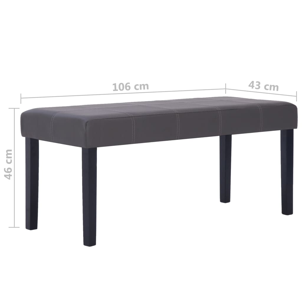 Bancă, gri, 106 cm, piele artificială