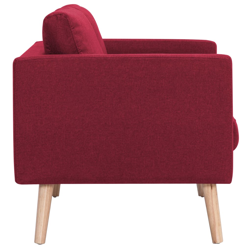 Canapea cu 2 locuri, roșu, material textil