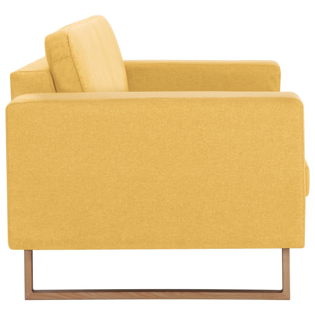 Canapea cu 2 locuri, galben, material textil