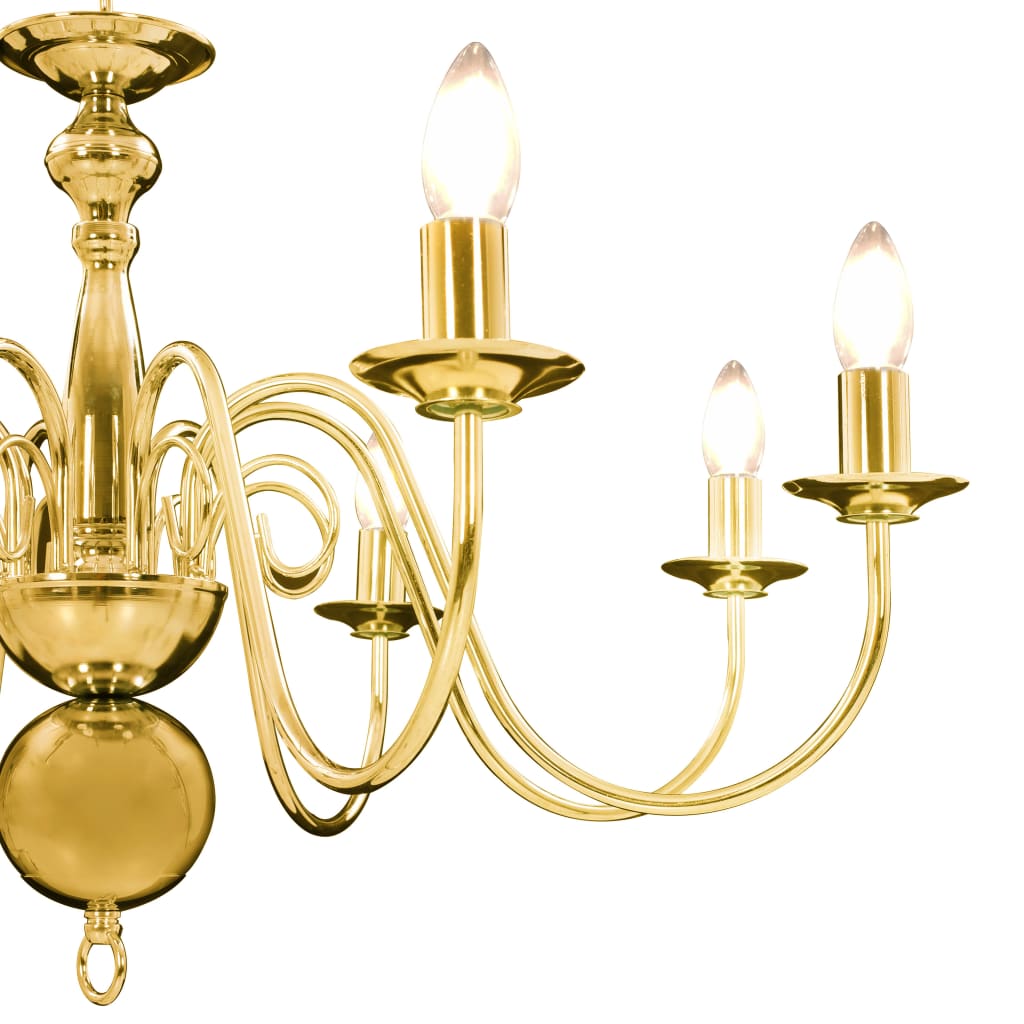 Candelabru, auriu, 8 becuri E14