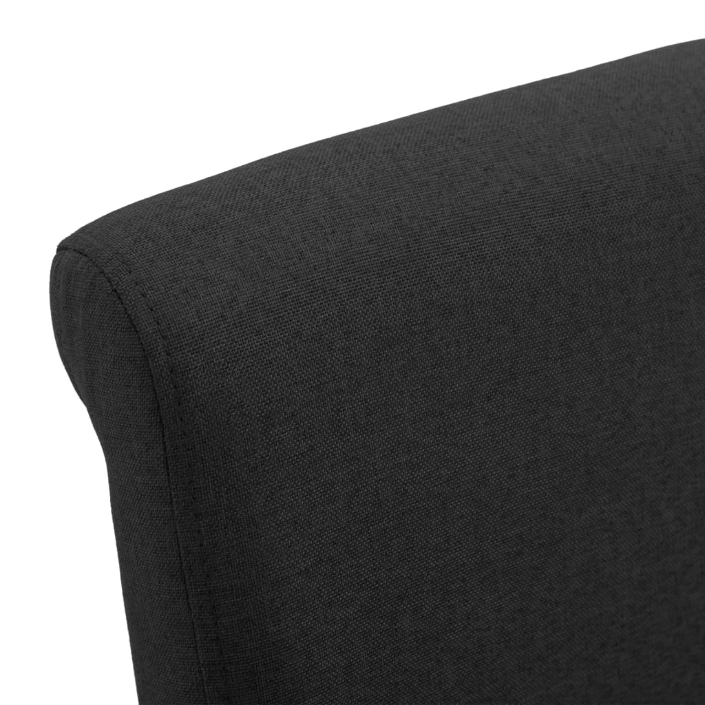 Scaune de sufragerie, 2 buc., negru, material textil