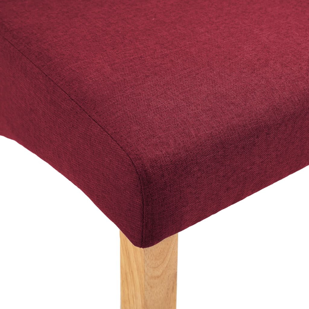 Scaune de sufragerie, 2 buc., roșu, material textil