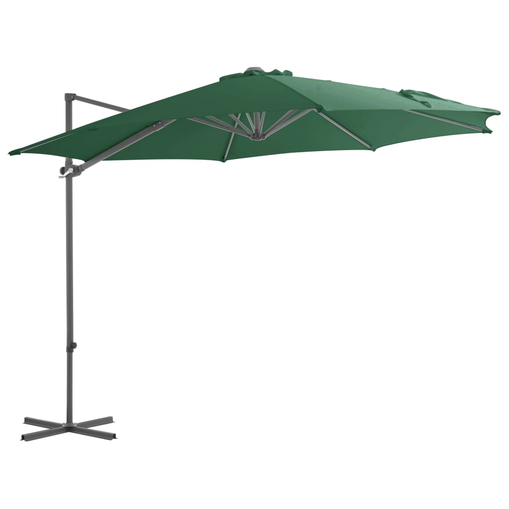 Umbrelă de exterior cu bază portabilă, verde