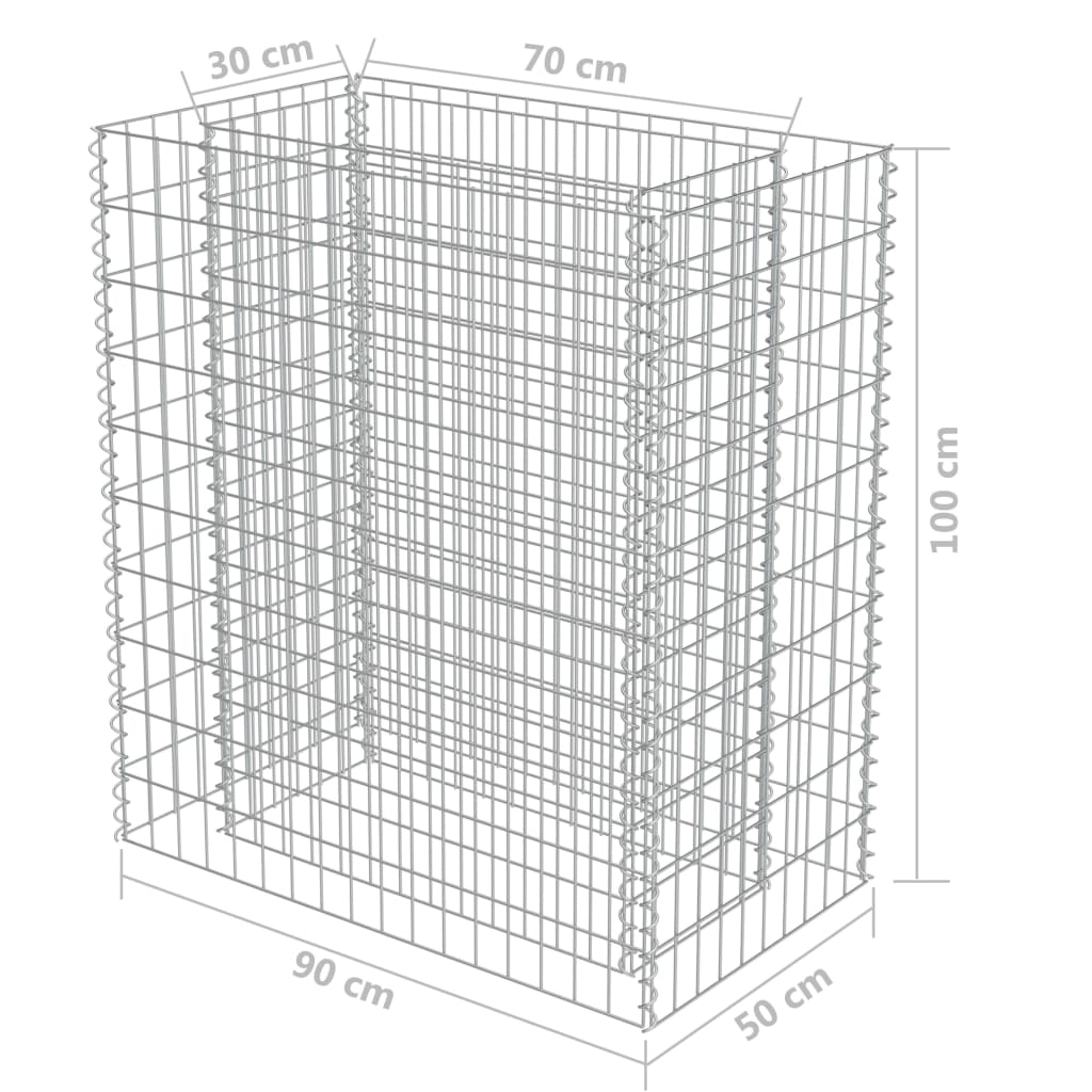 Jardinieră gabion, 90x50x100 cm, oțel galvanizat