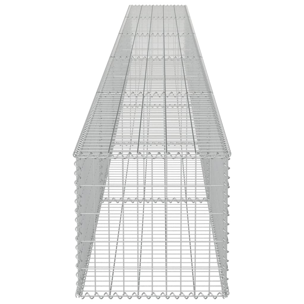 Gabion perete cu capace, 600 x 50 x 50 cm, oțel galvanizat