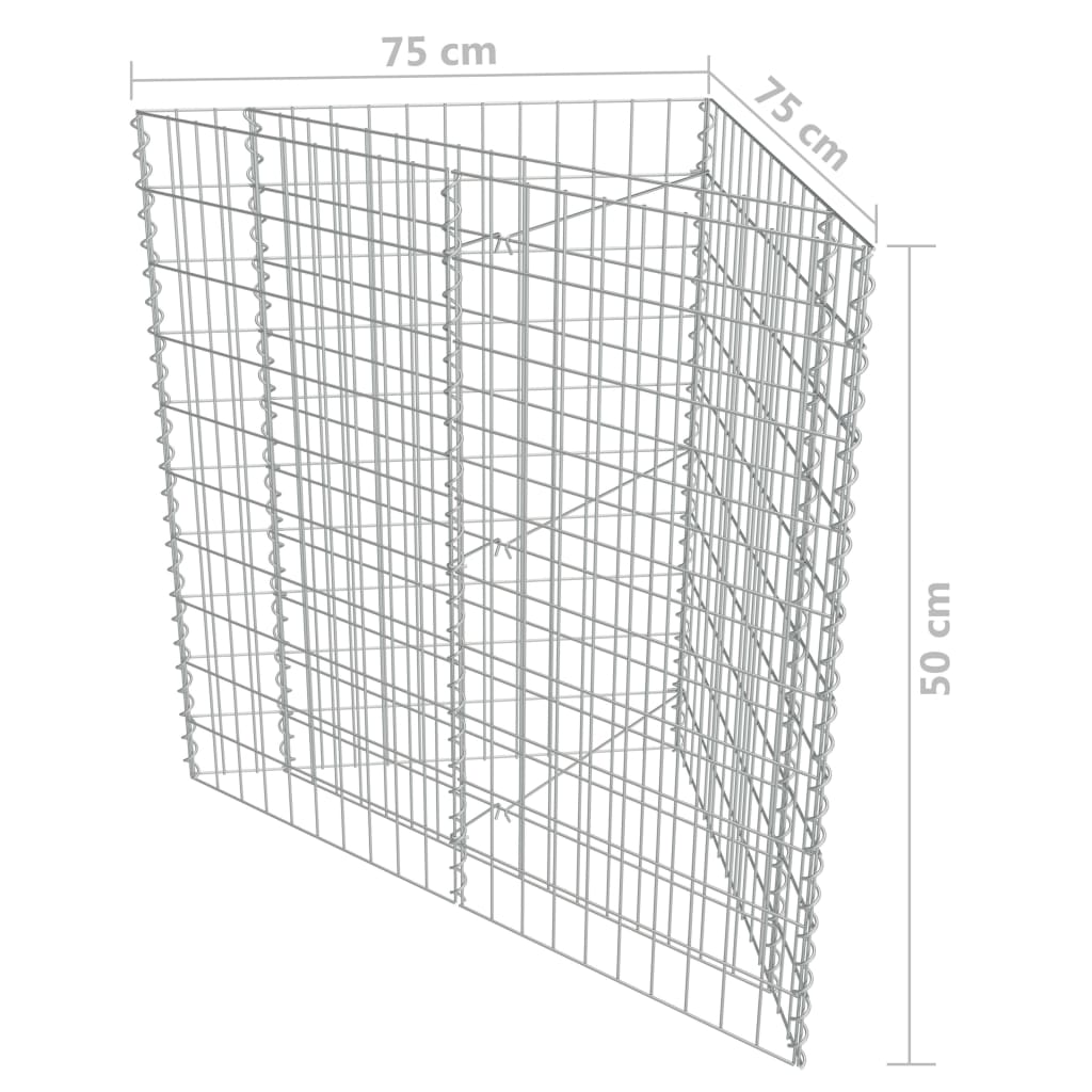 Jardinieră gabion, 75x75x50 cm, oțel galvanizat