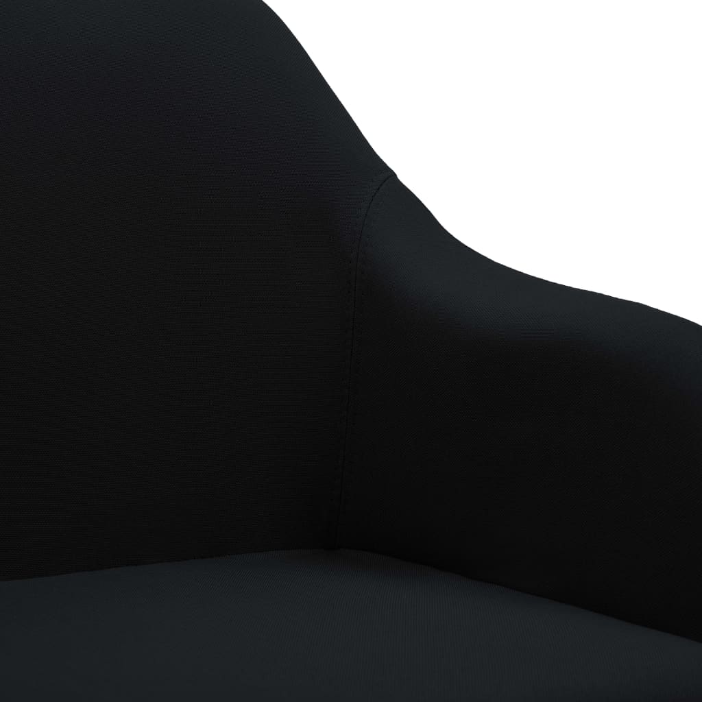 Scaune de sufragerie pivotante, 2 buc., negru, textil