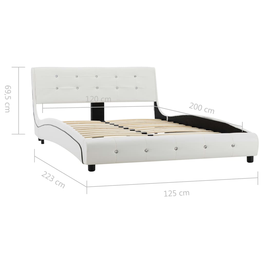 Cadru de pat, alb, 120 x 200 cm, piele ecologică