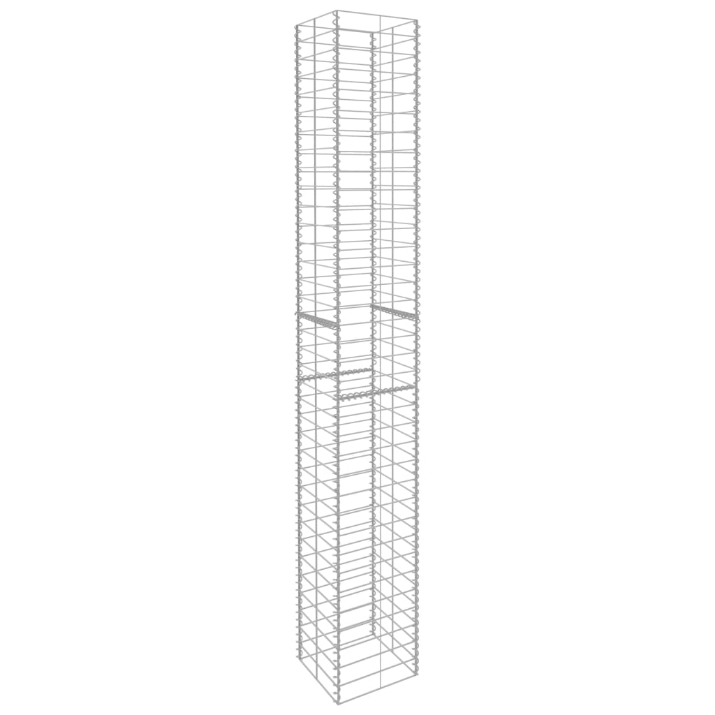 Coșuri gabion, 3 buc., 25 x 25 x 197 cm, oțel galvanizat