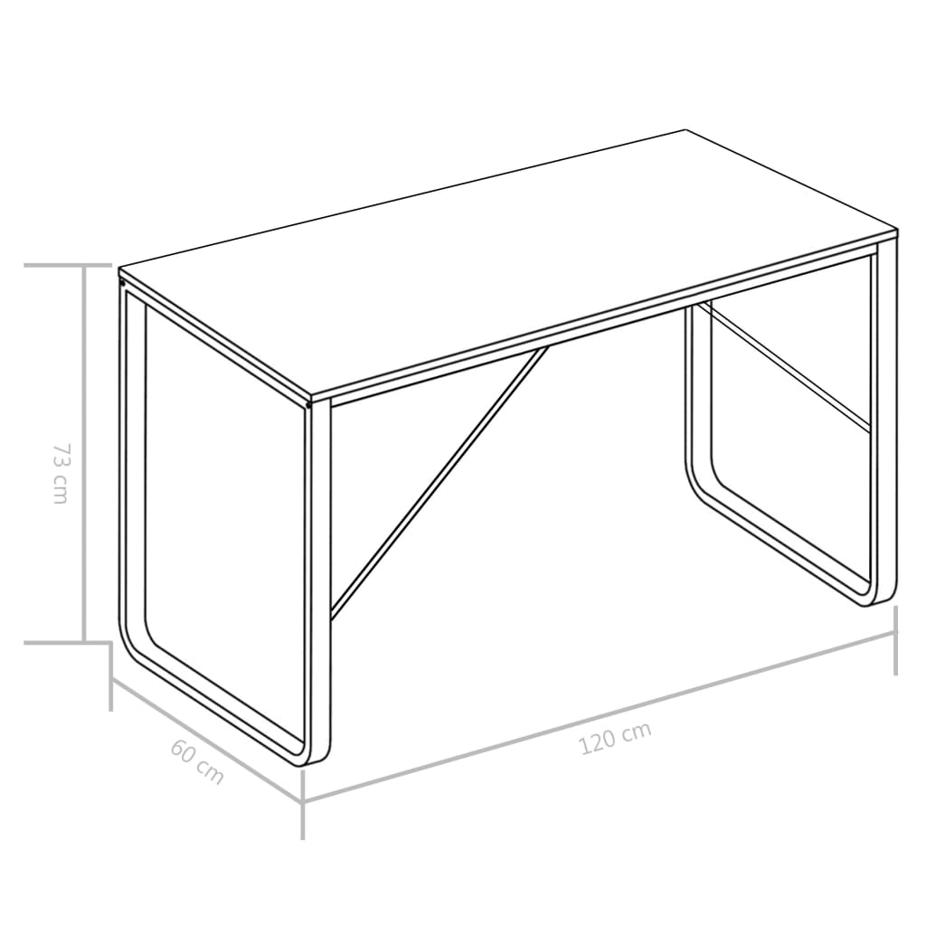 Birou de calculator, negru, 120 x 60 x 73 cm