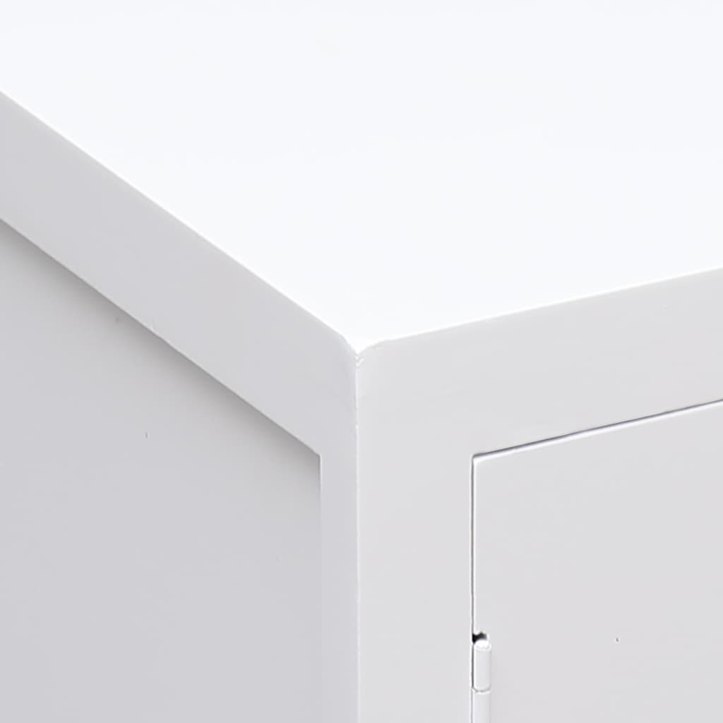Noptieră, alb, 38 x 28 x 52 cm, lemn de paulownia