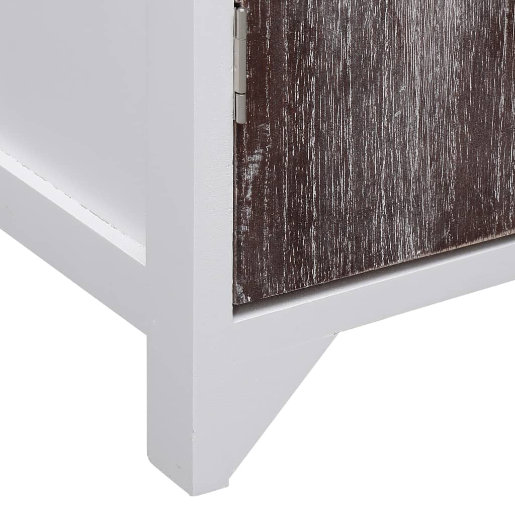 Dulap de baie, alb și maro, 46 x 24 x 116 cm, lemn de paulownia