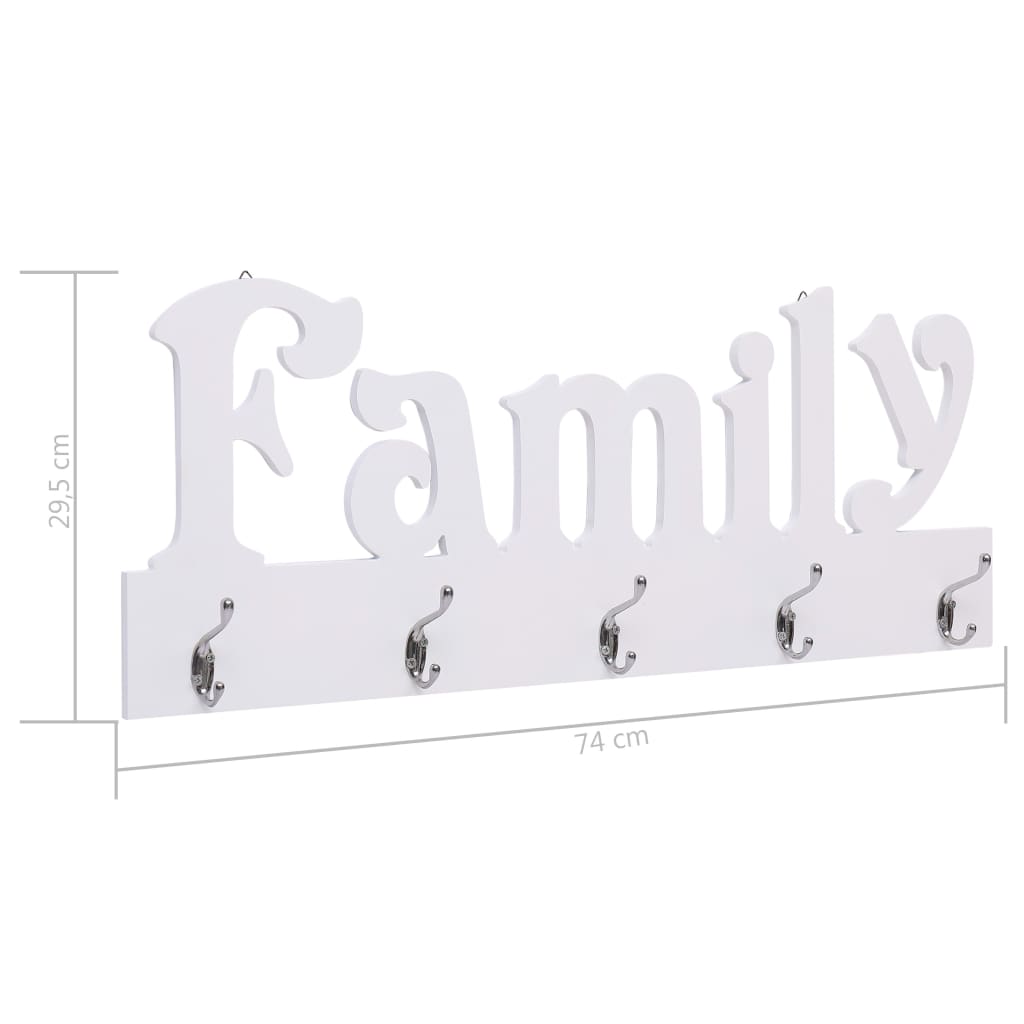 Cuier de perete FAMILY, 74 x 29,5 cm