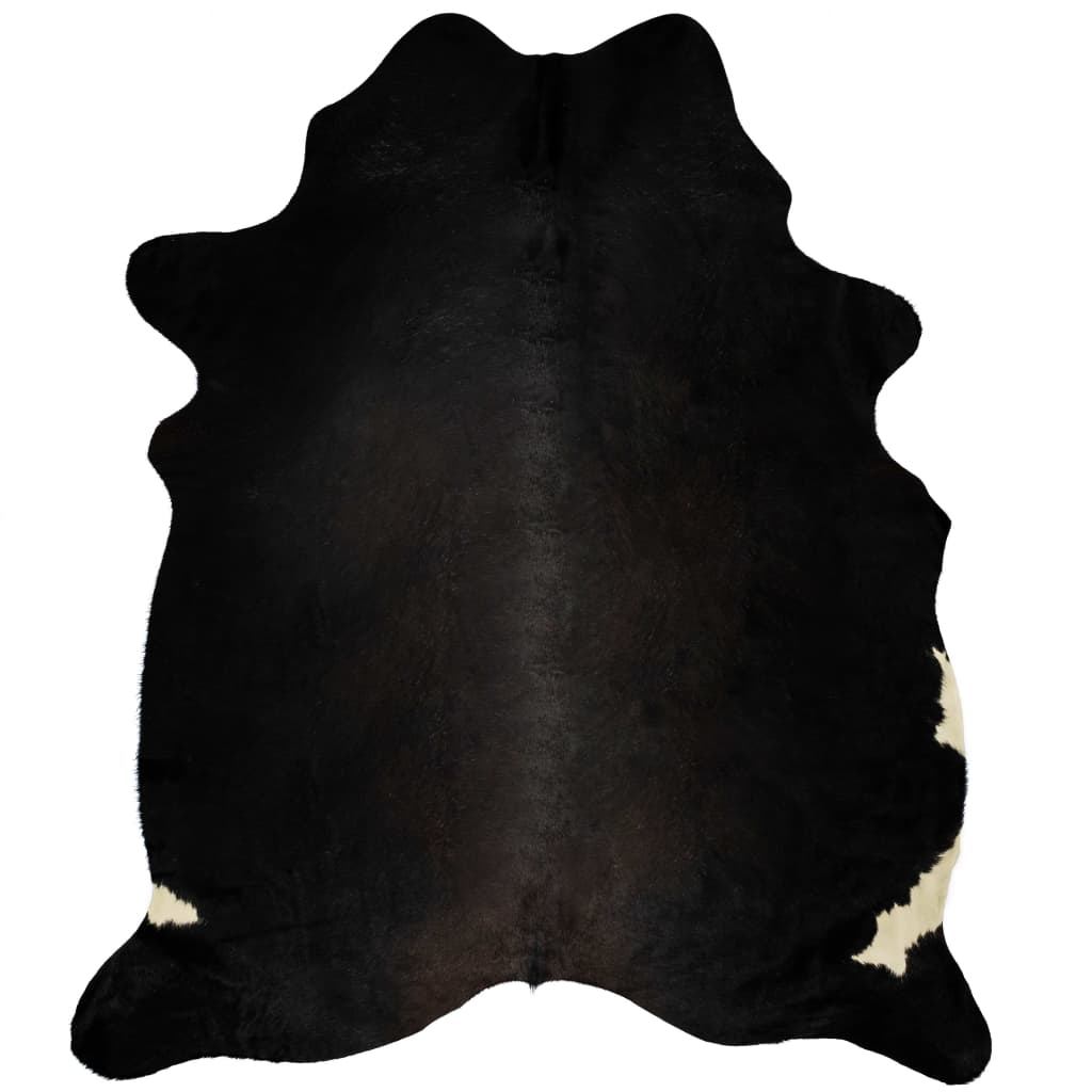 Covor din piele de vacă naturală, negru, 150 x 170 cm