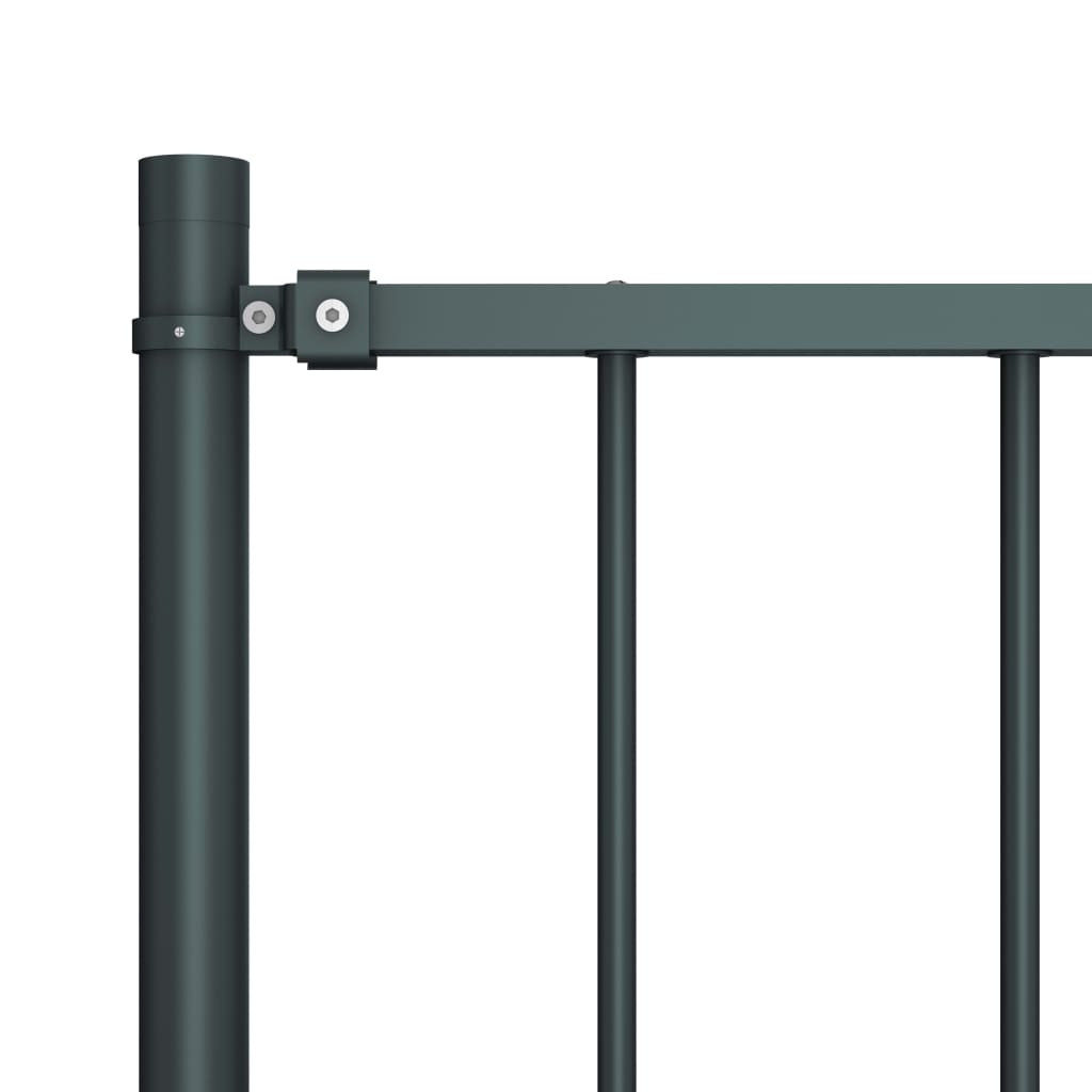 Panou de gard cu stâlpi, antracit, 1,7 x 0,75 m, oțel