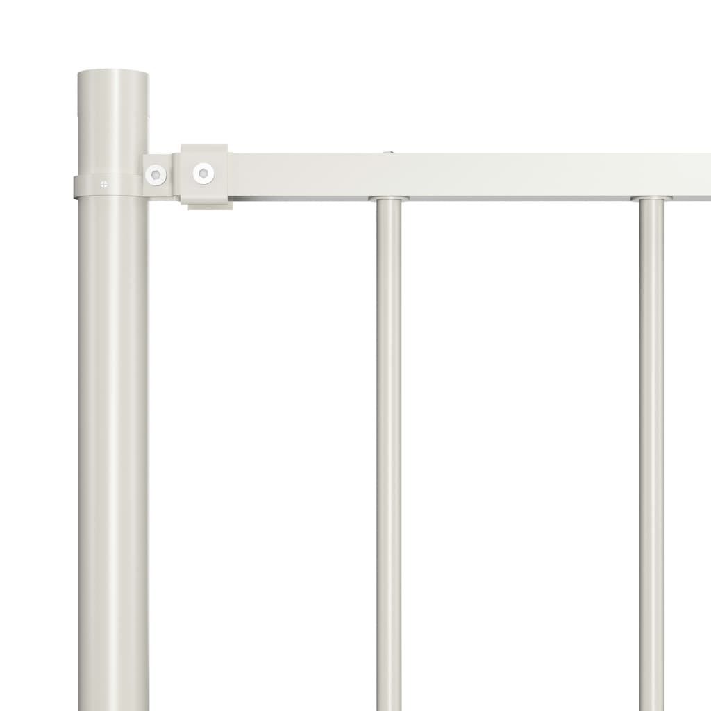 Panou de gard cu stâlpi, alb, 1,7 x 0,75 m, oțel